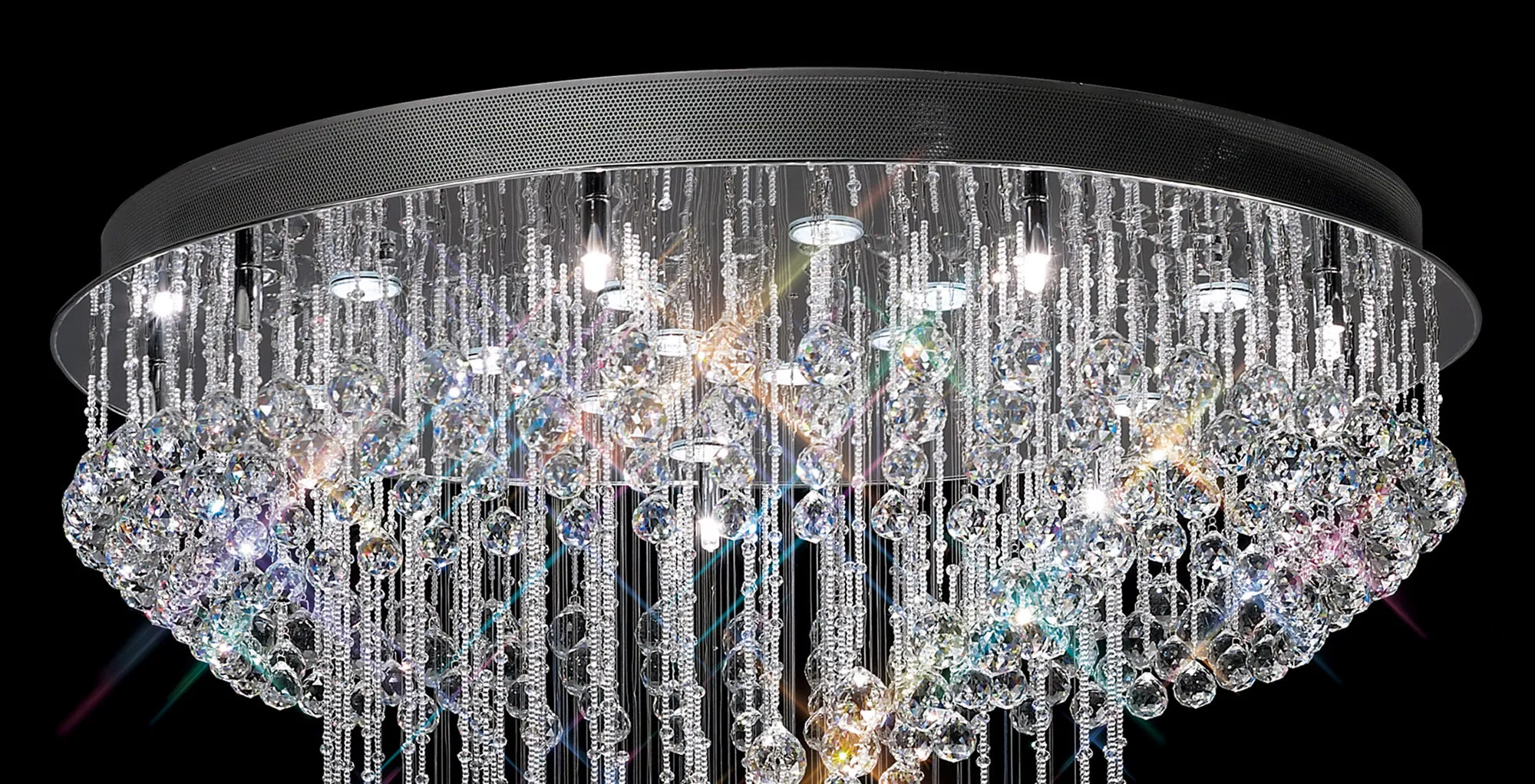 Colorado Crystal Pendant 24 Light (33.8kg) Polished Chrome IL31376  Diyas Colorado